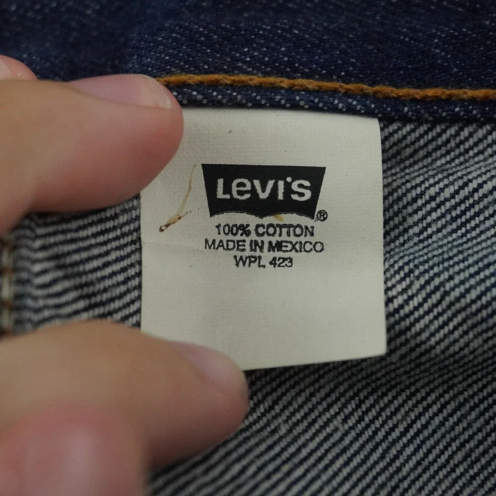 Vintage Levi's 501xx Jeans 40x30 Never Washed Dark Indigo Blue Button Fly Denim